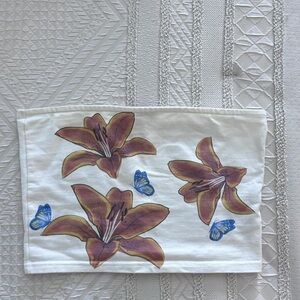 Edikted White Crop Top with Floral and Butterfly Design